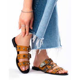 Seastar Stilvolle Hausschuhe mit Schnallen braun 2