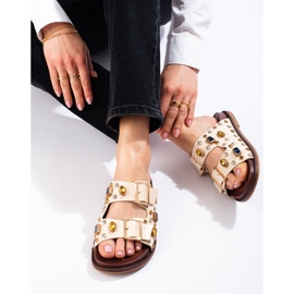 Seastar Modische Flip-Flops mit Kristallen beige 1