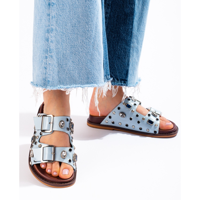 Seastar Modische Flip-Flops mit Kristallen blau 1