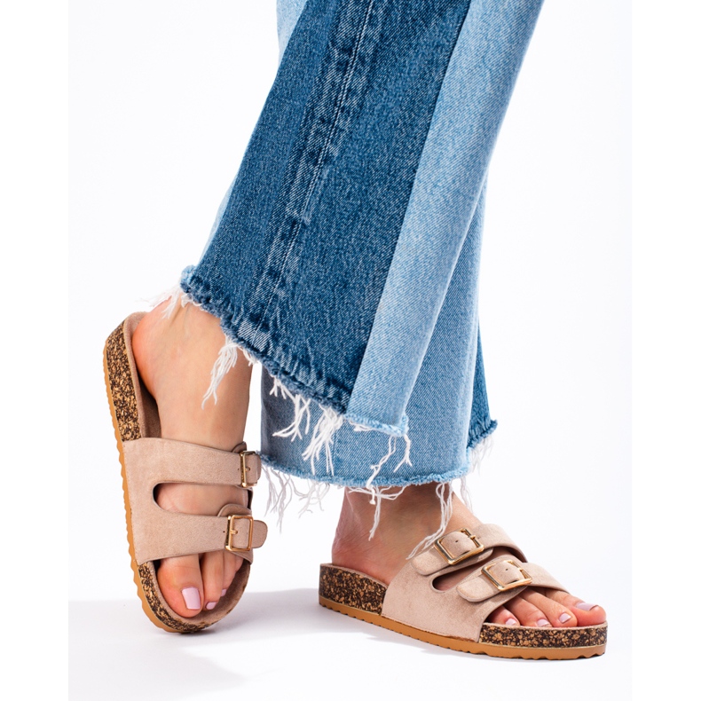 Goodin Bequeme Hausschuhe mit Schnallen beige 2