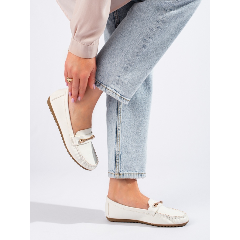 Weißer klassischer Shelovet Damen-Slipper 1