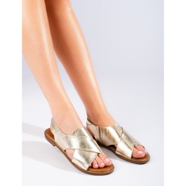 W. Potocki Flache Potocki-Sandalen für Damen in Gold golden 2