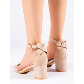 W. Potocki Beige-goldene Sandalen mit Schleife von Potocki 2