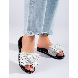 W. Potocki Damenhausschuhe mit dicker Sohle, schwarzer Potocki weiß 1