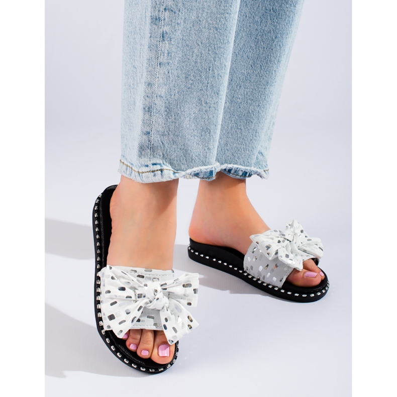 W. Potocki Damenhausschuhe mit dicker Sohle, schwarzer Potocki weiß 1