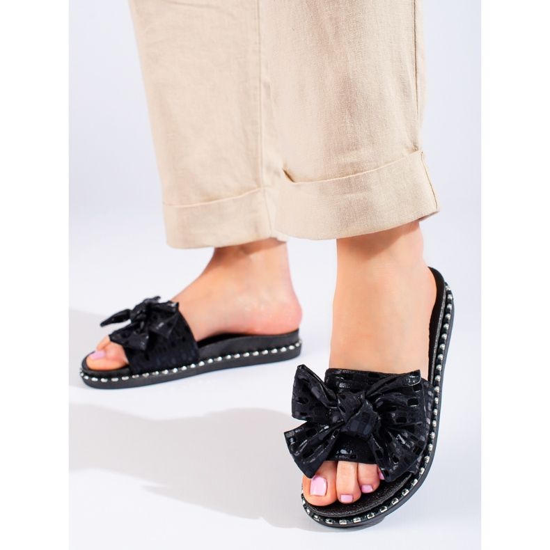 W. Potocki Damenhausschuhe mit dicker Sohle, schwarzer Potocki 1