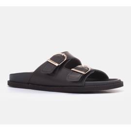 Marco Shoes Hausschuhe mit Schnallen schwarz 1