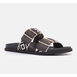 Marco Shoes Hausschuhe mit Schnallen schwarz 1