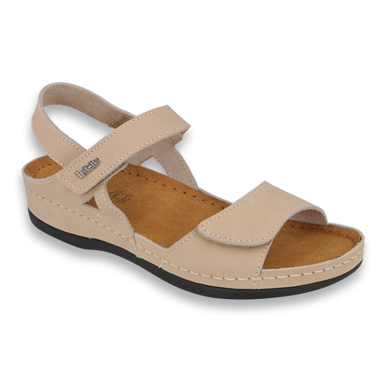Inblu Frauenledersandalen 158d102 Beige braun 1