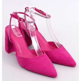 Pumps mit offenem Absatz von Esten Fuchsia rosa 1
