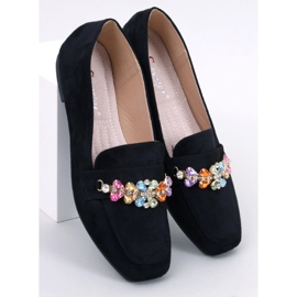 Davitian Schwarze Strass-Loafer 1