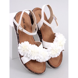 Blumen-Keilsandalen von Hahn White weiß 1