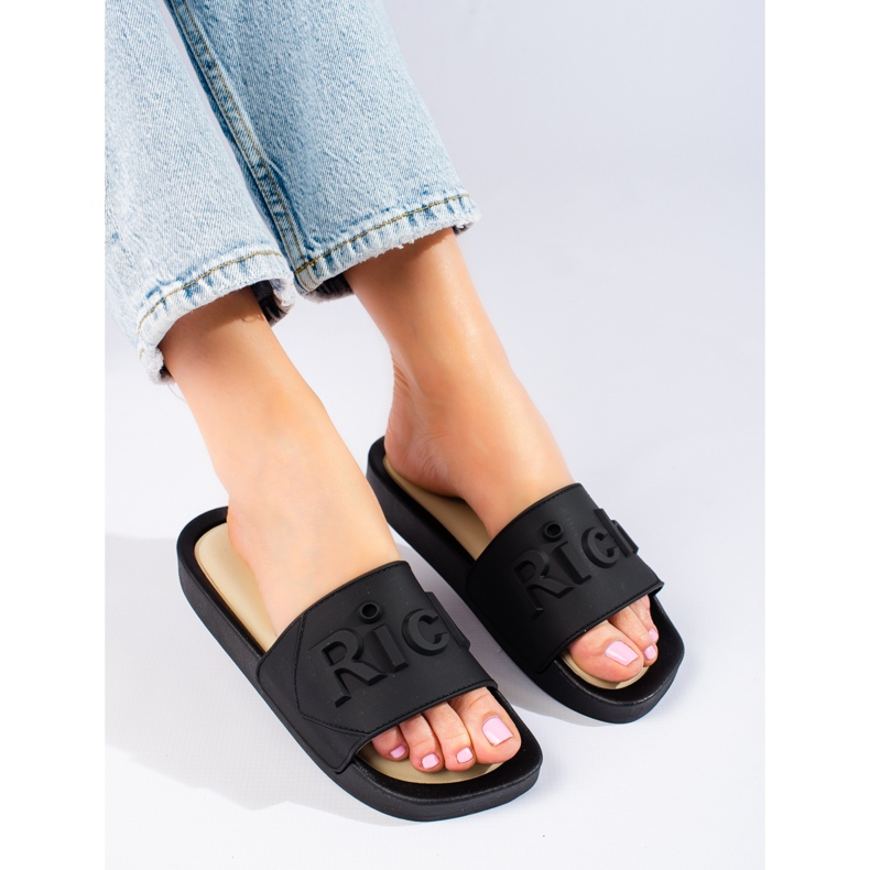 W. Potocki Schwarze Damenpantoffeln von Potocki 2