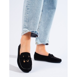 Schwarze Wildleder-Loafer für Damen von Shelovet 1