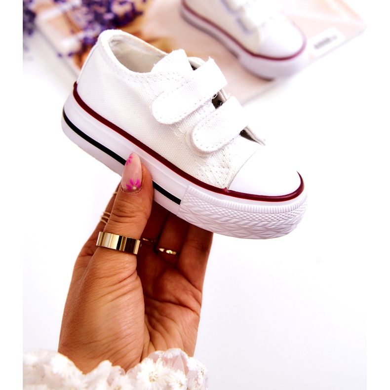 FR1 Kinderturnschuhe mit weißem Bernie-Klettverschluss 3