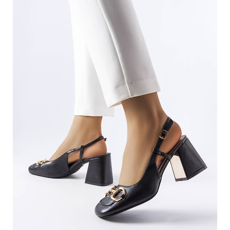 Schwarze High-Heel-Sandalen von Parrish 1