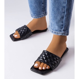 Schwarze elegante Flip-Flops mit Steppung von Labrie 1