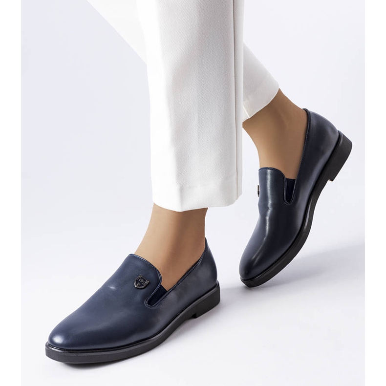 Marineblaue, schlichte Concord-Schuhe 1