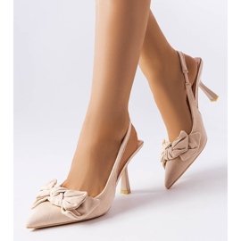 Beige Anstecknadeln mit Schleife von Olengo 1