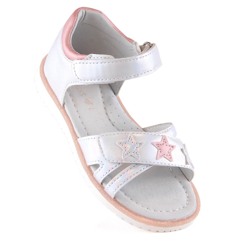 Evento Miss. Silberne Sandalen mit Klettverschluss für Mädchen 1