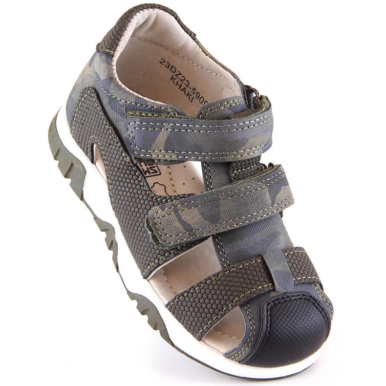 Sommersandalen mit Klettverschluss für Jungen Camo Khaki News 5909 grün 1