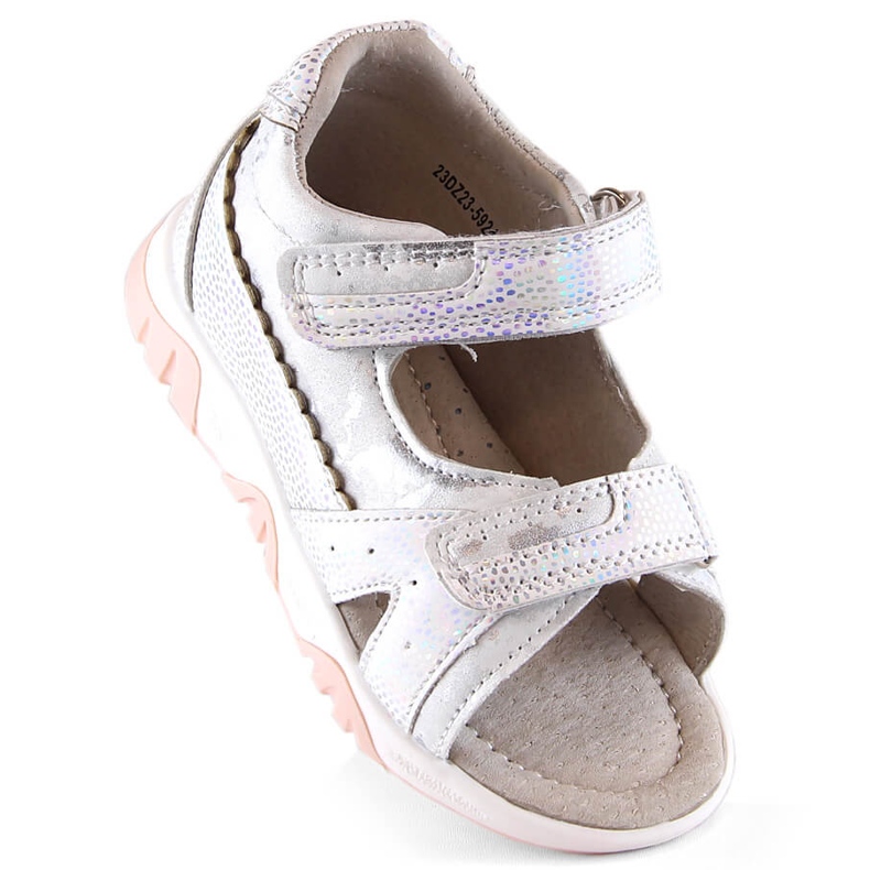 Evento Mädchensandalen mit Klettverschluss weiß silber Miss 1