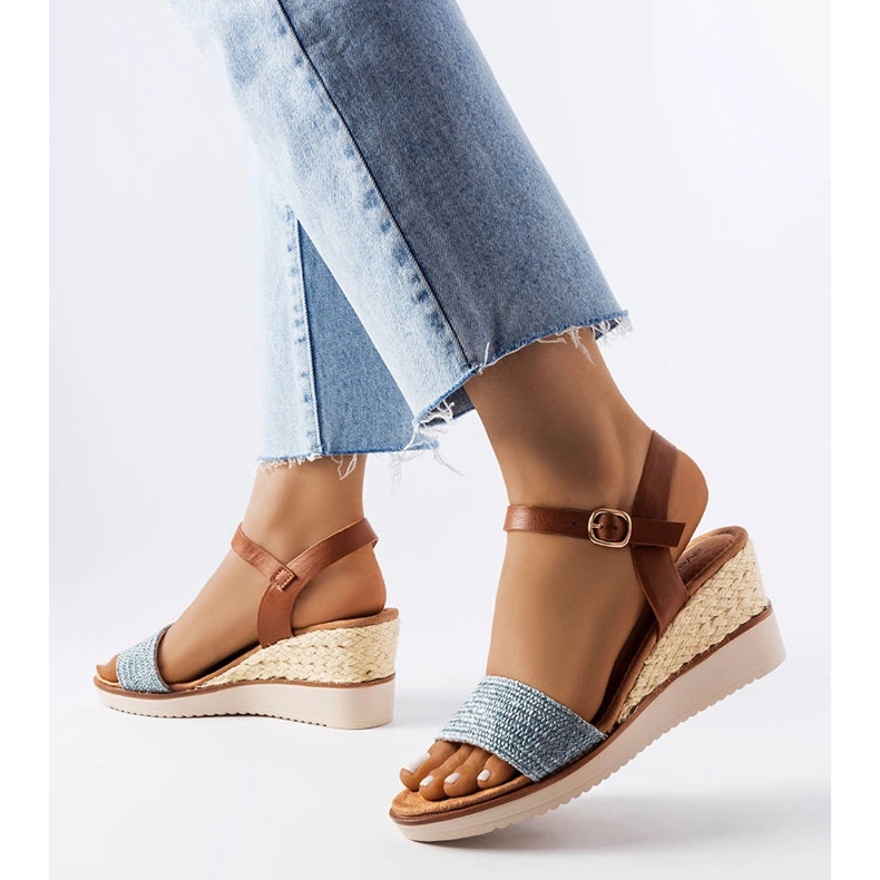 Blaue Miami-Keilsandalen 1