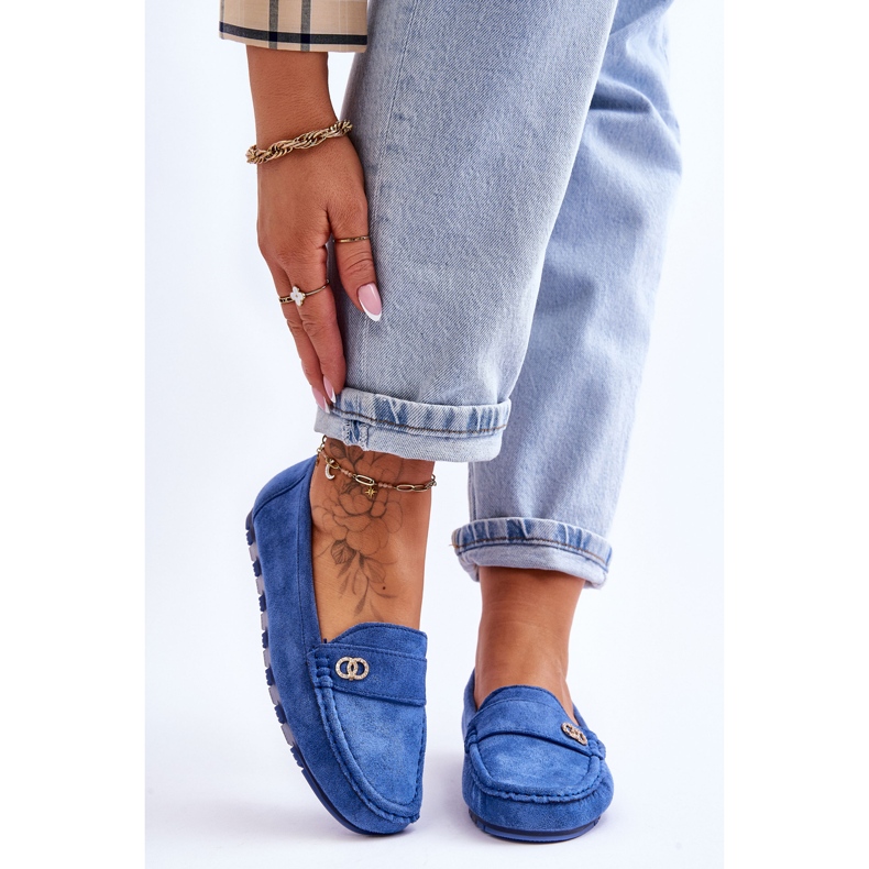 Blaue Castelo-Slipper aus Wildleder 1