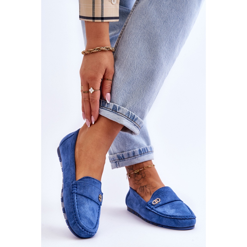 Blaue Castelo-Slipper aus Wildleder 2