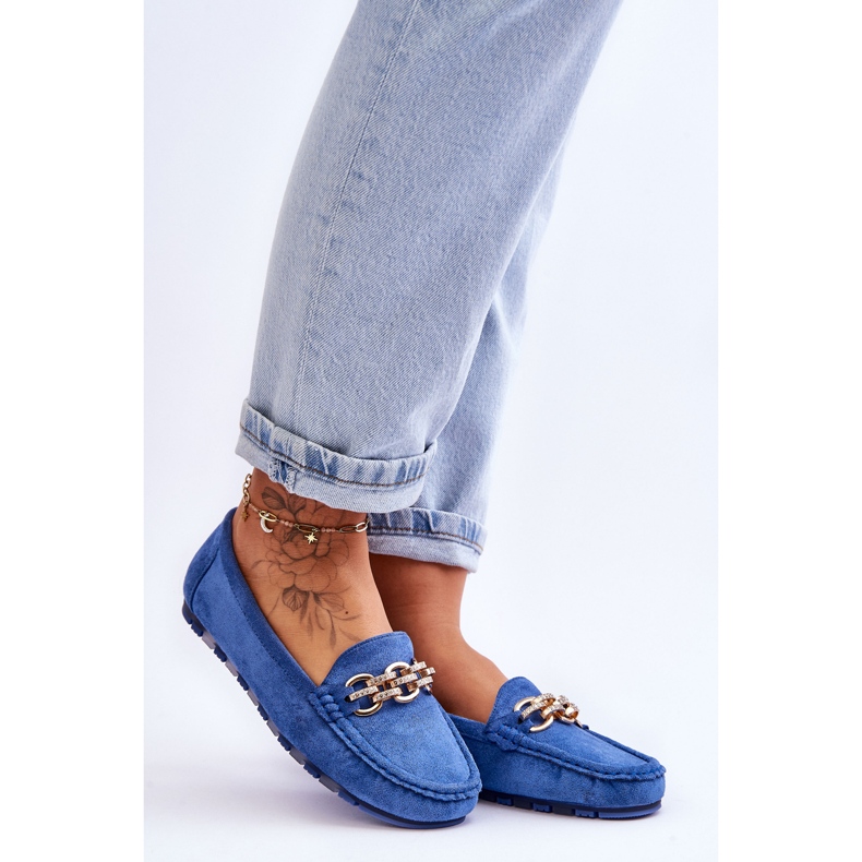 Blaue Sorento Damen-Loafer aus Wildleder 1