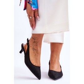 Niedrige Peep-Toe-Pumps Schwarz Lia 1