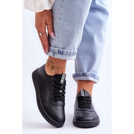 Durchbrochene Schnür-Sneaker für Damen in Schwarz Carinel weiß 1