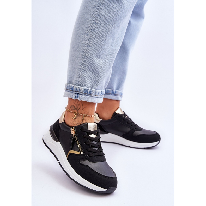 PG1 Damen-Sportschuhe mit Reißverschluss Schwarz Larisa 2