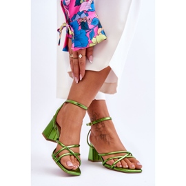 Modische grüne Felisa-Sandalen mit hohem Absatz 2