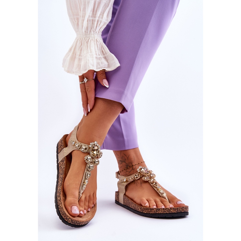 Flip-Flops-Sandalen auf Korkplattform Golden Naomi 2