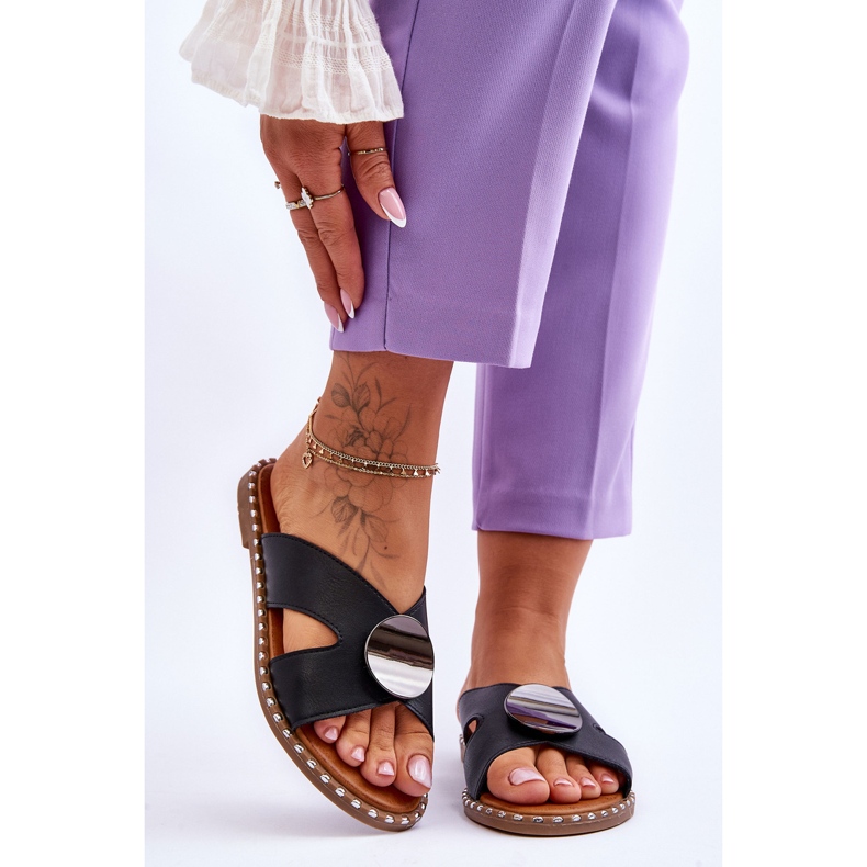 Vinceza Schwarze Kenley-Flat-Heels für Damen 1