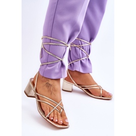 Gebundene Sandalen mit goldenen High Heels – Geheime Liebe 2