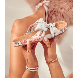 Klassische Hausschuhe mit Blumen Big Star JJ274703 Hellgrau 4