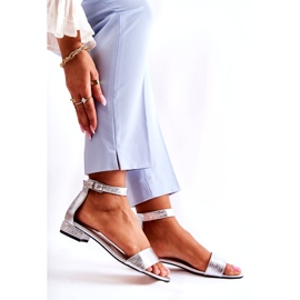 Alberto Violli Silberne Ledersandalen von Frauen silber- 3