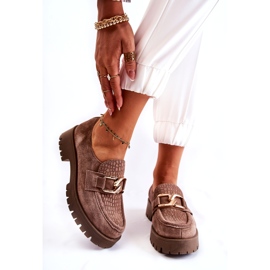 Lemar Frauen Wildleder hellbraune Schuhe mit einer Verzierung 3