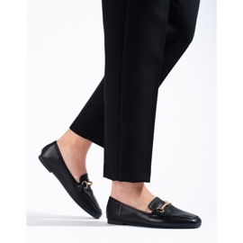 Schwarze Shelovet-Mokassins aus ökologischem Leder 2