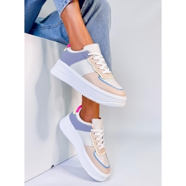 Bunte Felder Beige Turnschuhe mehrfarbig 1