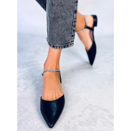 BM Durie Schwarze Ballerinas mit offenem Absatz 1