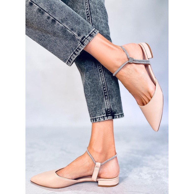 BM Durie Nude Ballerinas mit offenem Absatz beige 2