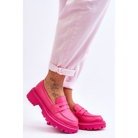 Pinkfarbene Riverside-Slipper aus Leder mit Plateausohle rosa 7