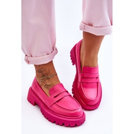 Pinkfarbene Riverside-Slipper aus Leder mit Plateausohle rosa 3