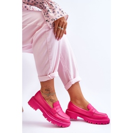 Pinkfarbene Riverside-Slipper aus Leder mit Plateausohle rosa 6