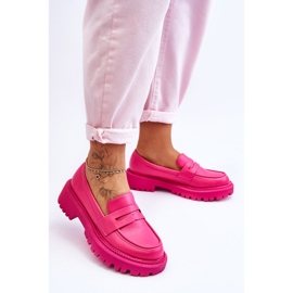 Pinkfarbene Riverside-Slipper aus Leder mit Plateausohle rosa 2