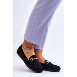 Klassische Wildleder-Loafer mit schwarzer Amera-Verzierung 1