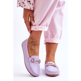 Klassische violette Verona-Leder-Loafer lila 1